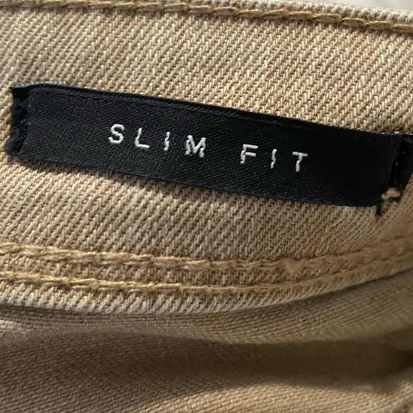 2Y Premium Edition Mens Slim Fit Distressed Khaki Jeans - Picture 6 of 15